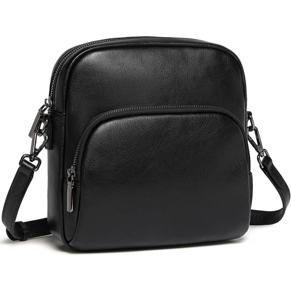 Genuine Leather Crossbody Bag Women's Purses Handbag Faux Suede Adjustable Strap